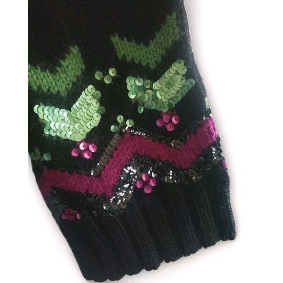 French Connection  Bolero Women's Medium Black Sequins  100% Wool Nwt - Picture 8 of 10